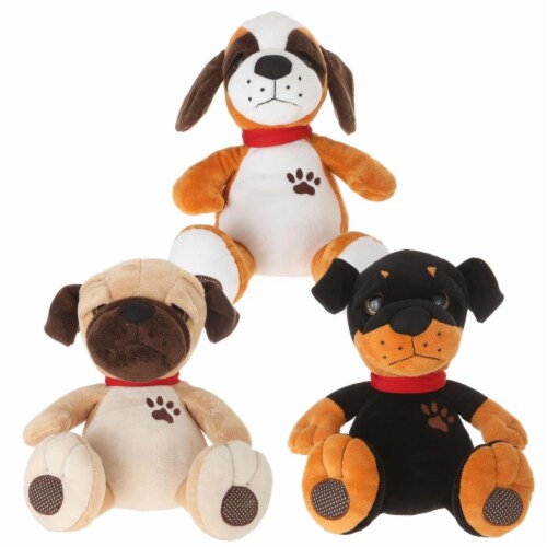 Giftable World AD120004 11 in. Plush Dog - 3 Assorted Color Perspective: front