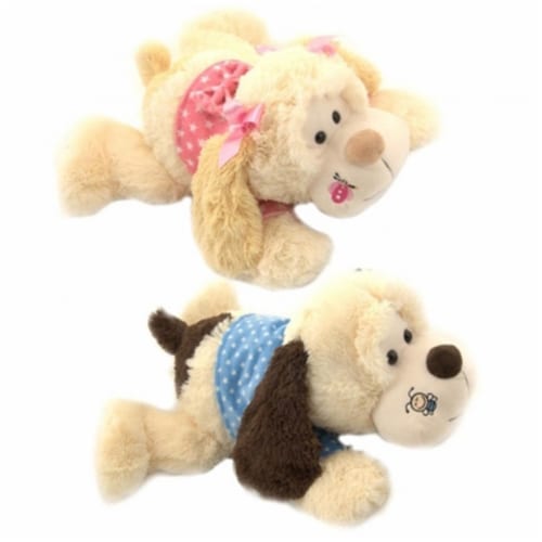 Giftable World AD120007 16 in. Plush Dog - 2 Assorted Color Perspective: front