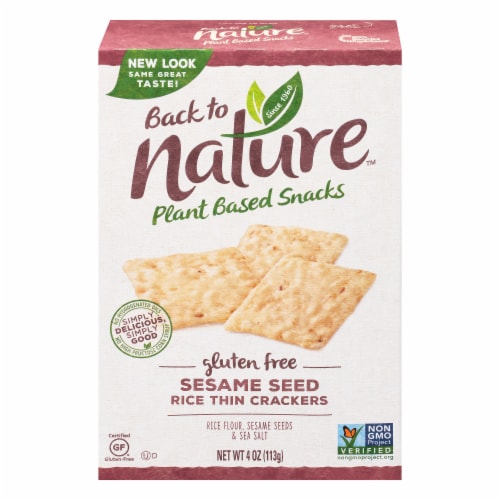 Back to Nature Gluten-Free Sesame Seed Rice Thin Crackers Perspective: front