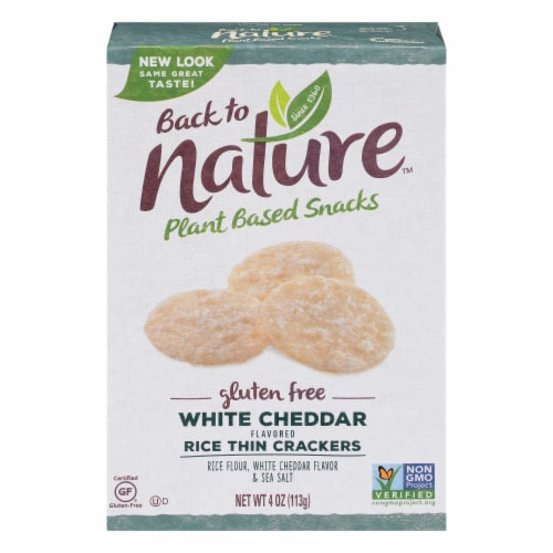 Back to Nature Gluten-Free White Cheddar Rice Thin Crackers Perspective: front