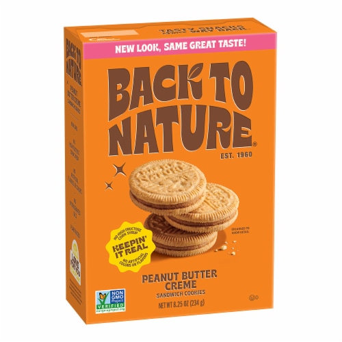 Back to Nature Peanut Butter Creme Sandwich Cookies Perspective: front