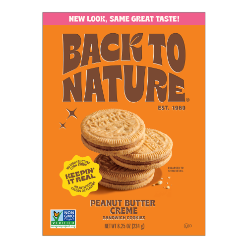 Back to Nature Peanut Butter Creme Sandwich Cookies Perspective: front