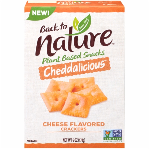 Back to Nature Cheddalicious Cheese Flavored Crackers Perspective: front
