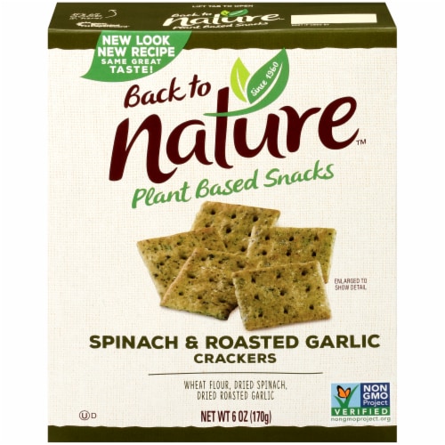 Back To Nature Spinach Roasted Garlic Crackers 6 Oz King Soopers