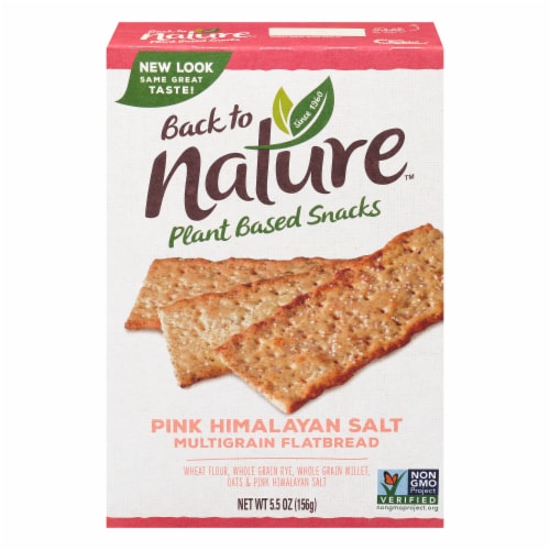 Back to Nature Pink Himalayan Salt Flatbread Crackers Perspective: front