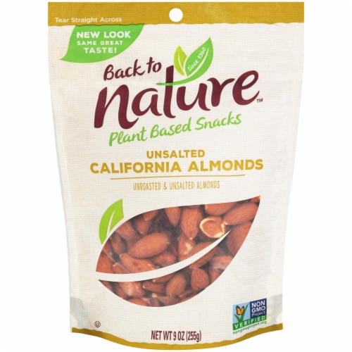 Back to Nature Unsalted California Almonds Perspective: front