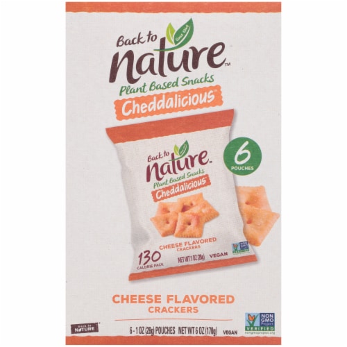 Back to Nature Cheddalicious Cheese Flavored Crackers Perspective: front