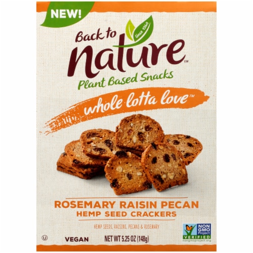 Back to Nature Whole Lotta Love Rosemary Raisin Pecan Crackers Perspective: front