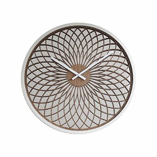 Modern clock white & natural