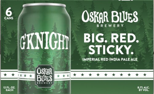 Oskar Blues Brewery G'Knight Imperial Red IPA Perspective: front