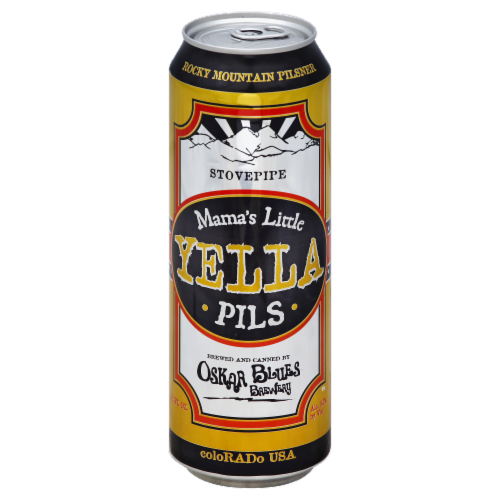 Oskar Blues Brewery Mama's Little Yella Pills Perspective: front