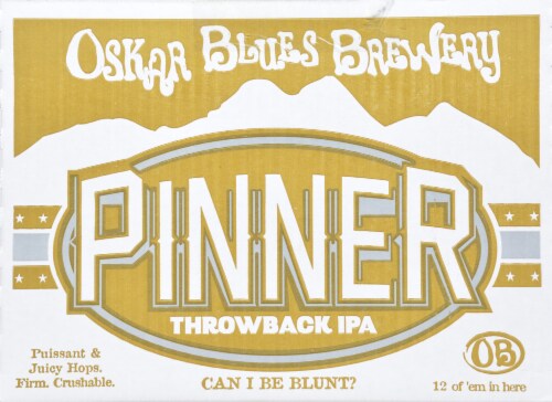 Oskar Blues Throwback Pinner IPA Perspective: front
