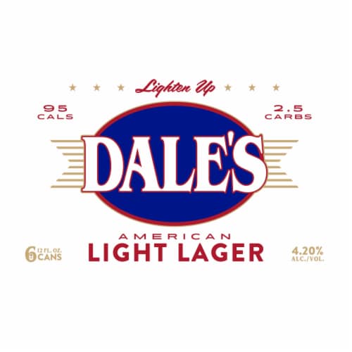 Dale's American Light Lager Beer Cans Perspective: front