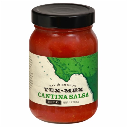 Dan & Emilio's Tex-Mex Mild Cantina Salsa Perspective: front