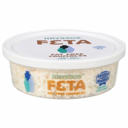 Kryssos™ Fat Free Feta Cheese Crumbles Perspective: front
