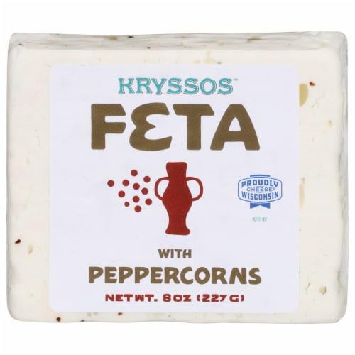 The Kryssos™ Co Feta Cheese with Peppercorns Perspective: front