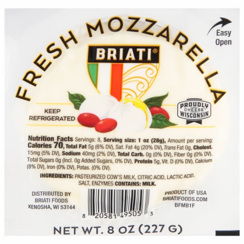 Rio Briati® Fresh Mozzarella Cheese Perspective: front