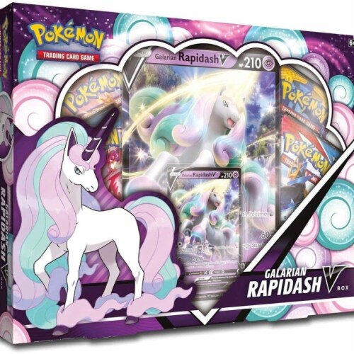 Pokemon Glarian Rapidash V Box Trading Card Game Perspective: front