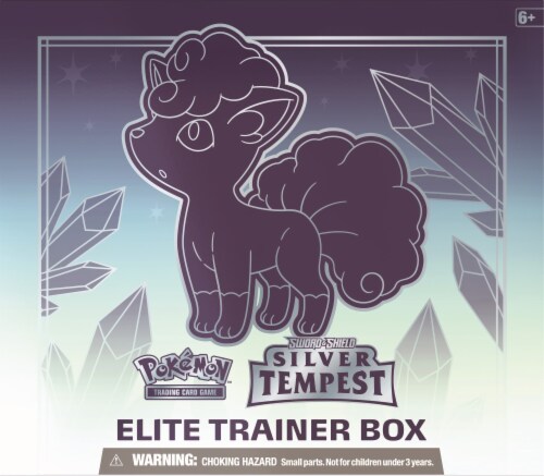 Pokemon Sword and Shield 12 Silver Tempest Elite Trainer Box Perspective: front