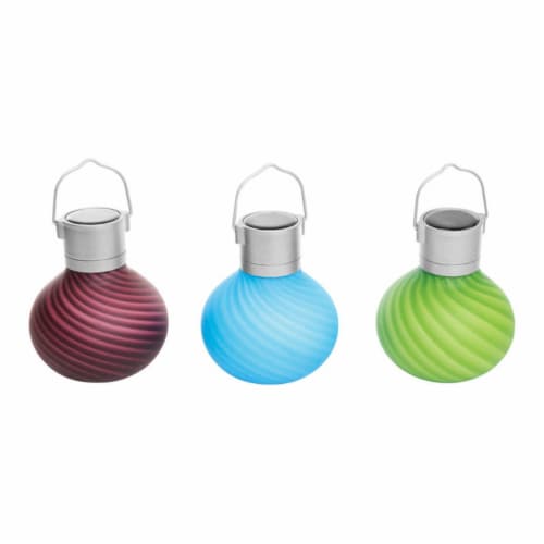 Alpine 8518623 Glass Solar Mercury Lantern - Assorted- pack of 9 Perspective: front