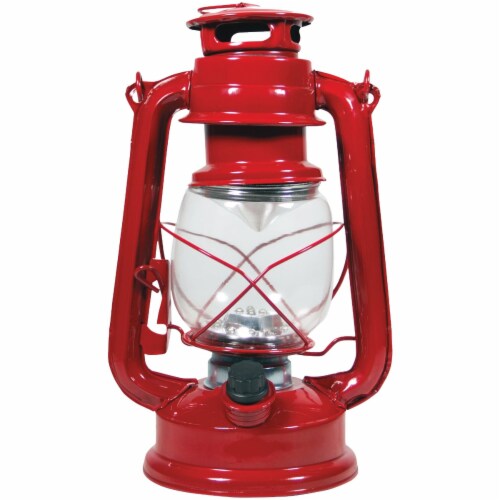 Alpine 5 In. W. x 9 In. H. x 6 In. L. Red Cool White LED Hurricane Patio Lantern Perspective: front
