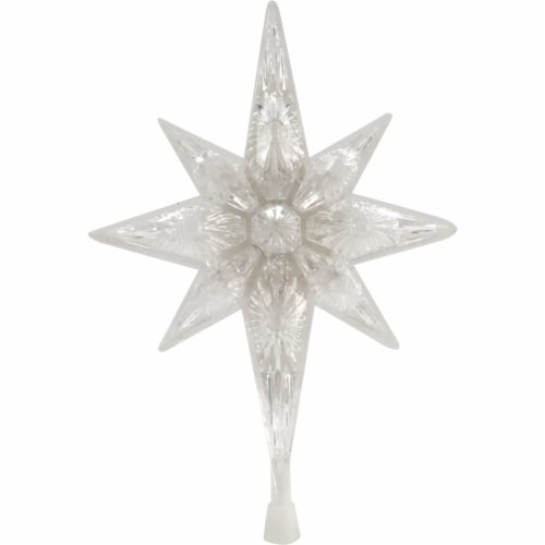 Alpine Transparent LED 11 In. Star Christmas Tree Topper COR212WT-TM Perspective: front