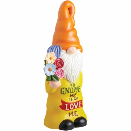 Alpine 24 In. H. MGO Gnome Statue with To Gnome Me Is To Love Me Verse ZTY122 Perspective: front