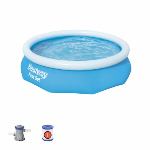 Bestway® Fast Set™ 10 Ft Round x 30 In Deep Pool Set Perspective: front