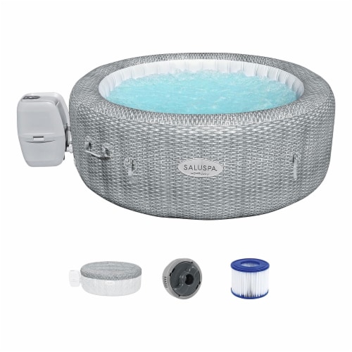 Bestway Honolulu SaluSpa 6 Person Inflatable Round Hot Tub Spa with 140 AirJets Perspective: front