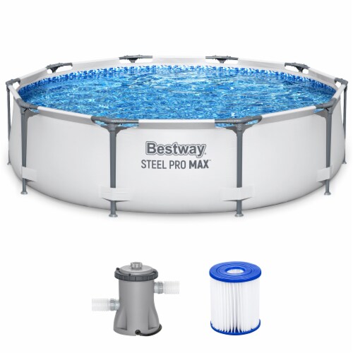 Bestway Steel Pro MAX 10\'x30 Round Above Ground Outdoor Swimming Pool with  Pump, 1 Piece - Fred Meyer