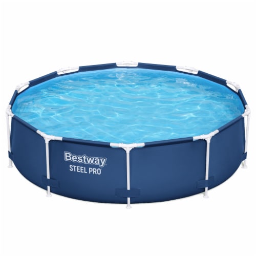 Bestway Steel Pro  Round Above Ground Swimming Pool Set with Filter Pump Perspective: front