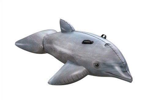 Inflatable 76-Inch Dolphin Ride-On Pool Float Perspective: front