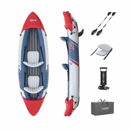 Bestway Hydro-Force Rapid X2 Inflatable 2 Person Kayak Outdoor Water Sport Set Perspective: front