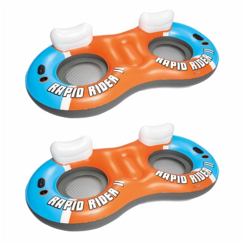 Bestway Rapid Rider Inflatable 2 Person River Raft Tube, Color May