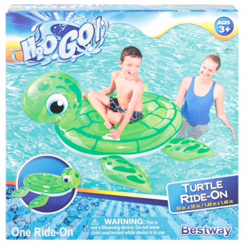 H2OGo!™ Turtle Ride-On Inflatable Pool Toy Perspective: front