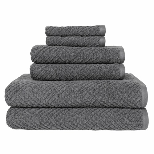 Seymour Textured Basketweave Quiet Shade Bath Towel Set Perspective: front