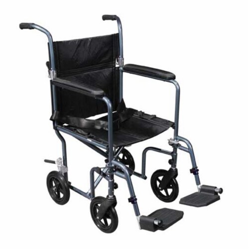 Drive Medical rtlfw19rw-rd Flyweight Lightweight Transport Wheelchair with Removable Wheels Perspective: front