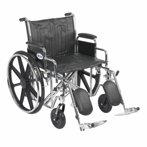 Sentra EC Heavy Duty Wheelchair, Detachable Desk Arms, Elevating Leg Rests, 22  Seat Perspective: front