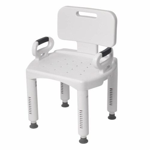 Drive Medical Premium Series Shower Chair with Back and Arms Perspective: front