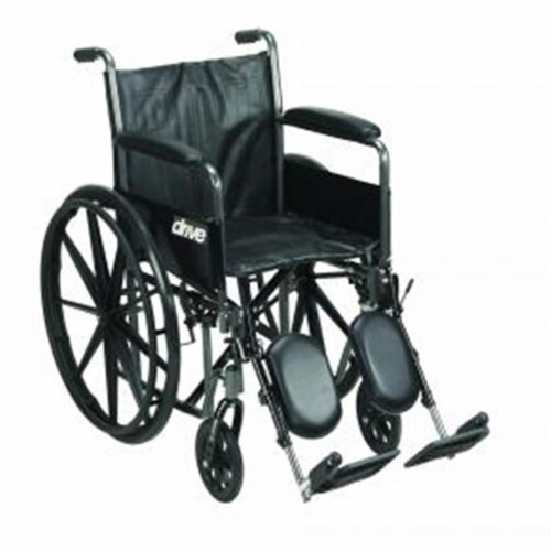 Drive Medical ssp216dfa-elr Silver Sport Reclining Wheelchair with Elevating Leg Rests- Seat Perspective: front