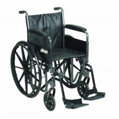 Drive Medical ssp220dfa-sf Silver Sport Reclining Wheelchair with Elevating Leg Rests Perspective: front