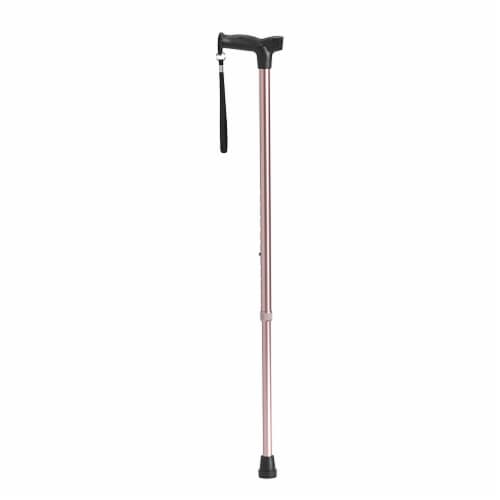 Comfort Grip T Handle Cane, Rose Gold Perspective: front