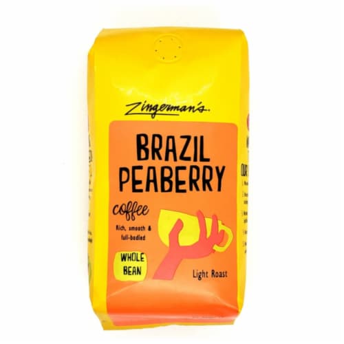 Zingerman's® Brazil Peaberry Light Roast Whole Bean Coffee Perspective: front