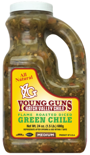 Hatch Valley Flame Roasted Medium Green Chile Perspective: front