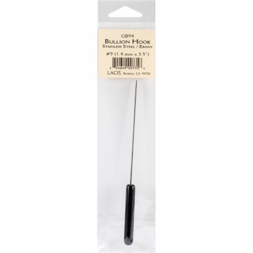 Lacis Bullion Crochet/Cro-Tatting/Bead Knitting Hook 5.75 -1.4mm Perspective: front
