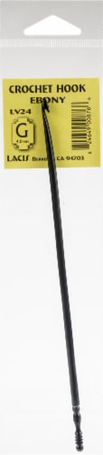 Lacis Ebony Crochet Hook-Size G6/4mm Perspective: front