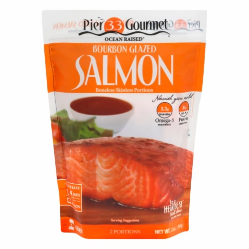 Pier 33 Gourmet Boneless Skinless Bourbon Glazed Salmon Portions