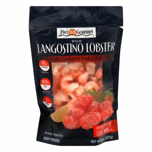Pier 33 Gourmet Fully Cooked & Peeled Wild Langostino Lobster Tails Perspective: front
