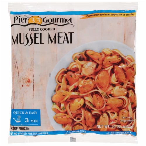 Pier 33 Gourmet Fully Cooked Mussel Meat Perspective: front