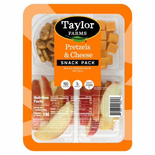 Taylor Farms Apples Pretzels & Cheddar Cheese Snack Pack Perspective: front